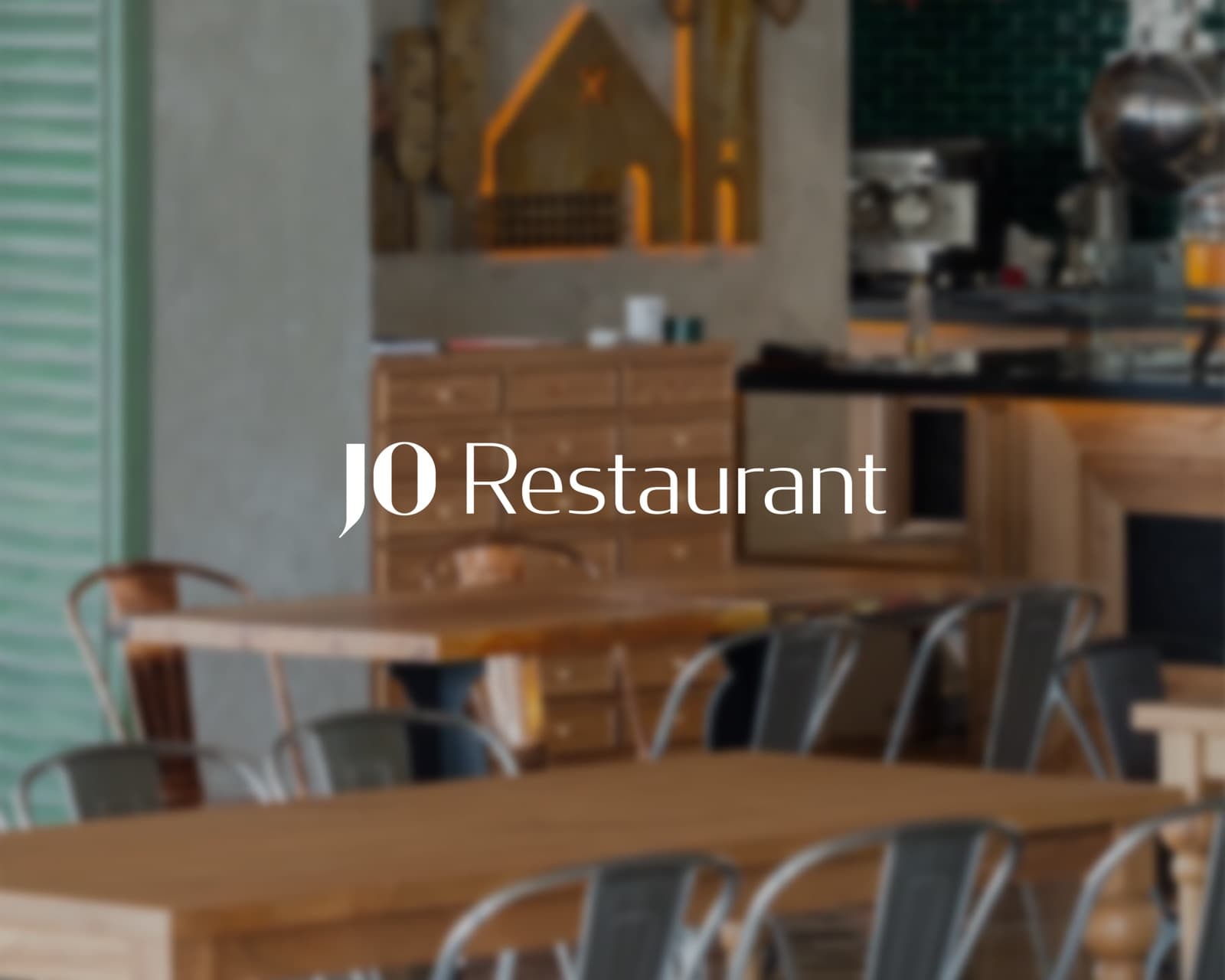 JO Restaurant rustic interior with warm lighting
